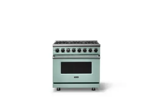Front. Viking - 36 in. Wide 6 Burner Dual Fuel Sealed Burner Range-LP - Splash.