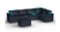 Lovesac - 6 Seats + 8 Sides Midnight Navy Corded Velvet & Lovesoft with 6 Speaker Immersive Sound + Charge System - Midnight Navy-Front_Standard 
