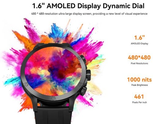 IMIKI Xplorer Pro GPS Smartwatch, 6 Satellite Positioning, Stainless Steel Body, 1ATM Waterproof, 450mAh, 1.6 AMOLED Display - Black BUY ONLINE