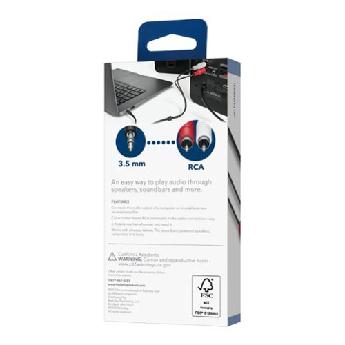 Insignia™ 6' 3.5 mm to Stereo Audio RCA Cable - Black BUY IN EUROPE