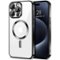 Entronix - Magnetic Case for iPhone 16 Pro - Luxury Clear Glossy Cover - Black-Front_Standard