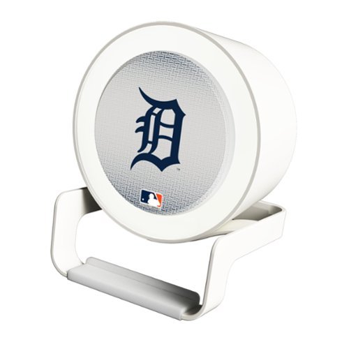 Keyscaper - Detroit Tigers Linen Print Nightlight Charger & Bluetooth Speaker - White-Front_Standard 