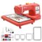 Poolin - EOC07-RE 15x7.9" Huge Area Computerized Embroidery Machine 7" Touch Screen with Wifi & Starter Kit for Business - Red-Front_Standard