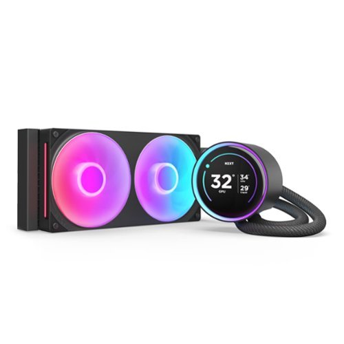 NZXT - Kraken Elite RGB 240mm 2024 Radiator (1x Single-Frame RGB Core Fan) Liquid Cooler with 2.72" 60FPS Display - Black