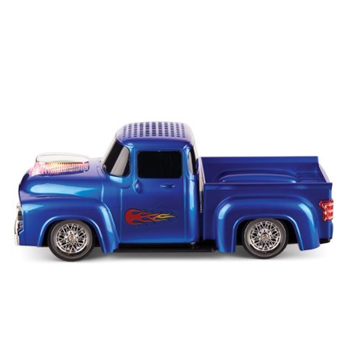 QFX Retro Truck Portable Bluetooth Speaker with Bass Radiator and LED Lights - Blue BUY IN MIDDLE EAST