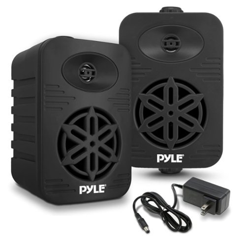 Pyle - PyleUsa Bluetooth Indoor Outdoor Speakers – 500W Dual Waterproof 5.25” Speakers for Home, Boat, Deck, Patio - Black-Front_Standard 