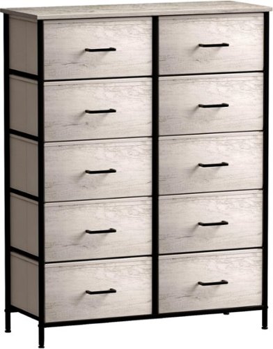 Sorbus - Dresser with 10 Drawers - Storage Unit Organizer Chest for Clothes - Bedroom, Room, Nursery, & Closet - Rustic beige-Front_Standard 