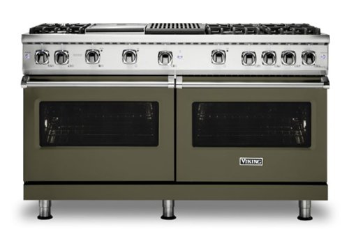 Viking - 8.0 Cu. Ft. 60"W. Professional 5 Series Freestanding Double Oven Gas Convection Range - Martini