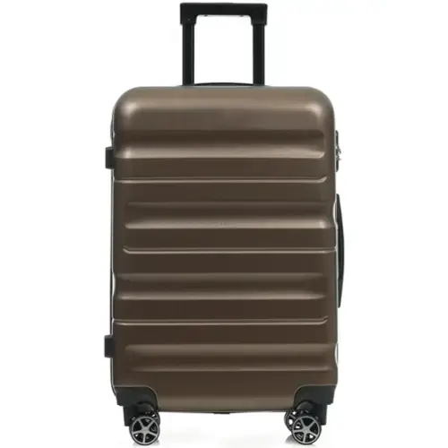 Front. ELEMENT ACE - 28 Inch Large Capacity Hardshell ABS Suitcase with 360-Degree Spinner Wheels for Checked Travel Luggage - Brown.