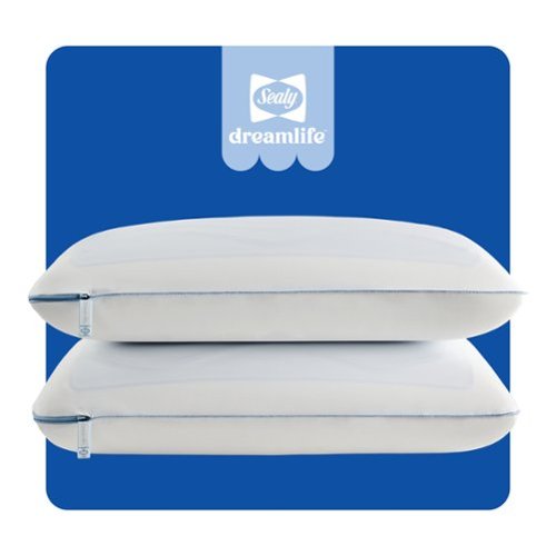 Sealy - Sealy® Dreamlife™ Memory Foam Gel Pillow, Standard - Dual Pack - White-Front_Standard 