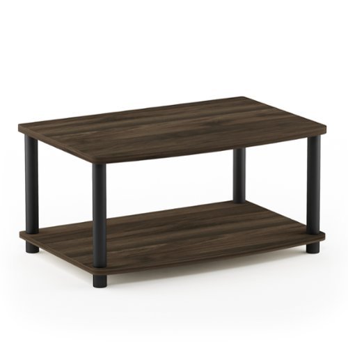 Furinno - Turn-N-Tube No Tools 2-Tier Elevated TV Stand - Columbia Walnut/Black-Front_Standard 