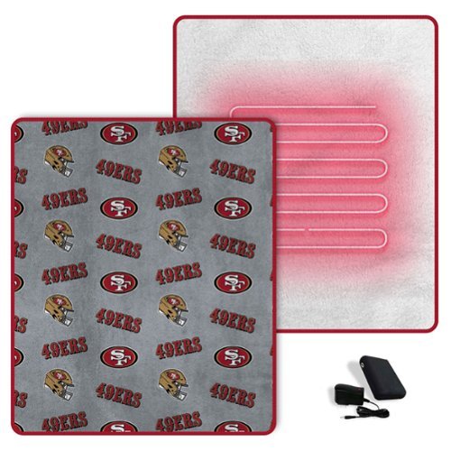 Pegasus - San Francisco 49ers Scattered Logos 60" x 70" Heated Blanket - Multicolor-Front_Standard 