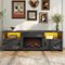 Bestier - 71-inch Fireplace TV Stand with RGB Lights Entertainment Centers, Open Shelves & Cable Management - Black Marble-Front_Standard