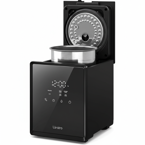 Livatro - Stainless Steel Warm Mist Humidifier, 3L Easy-Clean Steam Humidifier with Sleep Mode & Auto Shut-Off - Black-Front_Standard 