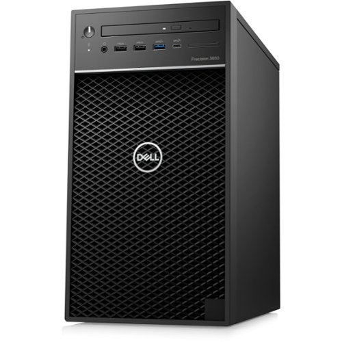 Dell - Precision 3000 Tower Workstation - Intel i7-10700 - AMD Radeon Pro WX3200 4 GB - 16 GB Memory - 512 GB SSD - Black-Front_Standard 