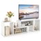 Costway - 2 PCS Adjustable TV Stands with Storage Cubes for TVs up to 55 Inches Cabinets - White-Front_Standard
