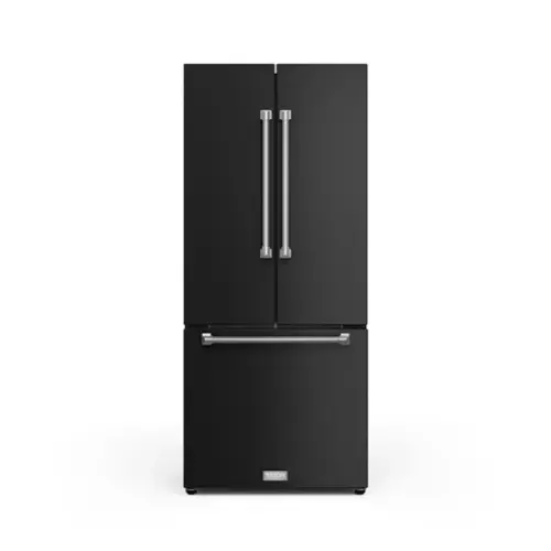 Front. Thor Kitchen - Gordon Ramsay Series by Thor Kitchen 17.5 Cu. Ft. Counter Depth Refrigerator with Stainless Steel Hardware - Black.
