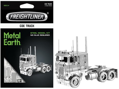 Model Kit Freightliner COE Truck (Challenging Difficulty) Steel Model by Metal Earth - Silver-Front_Standard 
