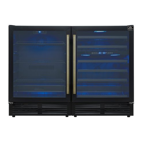 Forno Appliances - Gemello 52-Bottle Side-by-Side Wine and Beverage Cooler - Black