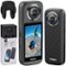 TOZO - Android 360 Action Camera - 5.7K Video 12K Photo, 1/2" 4800W CMOS, GPS, 4K Live Streaming, 3.0" Touchscreen, App Editing - Black-Front_Standard