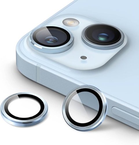 Entronix - Luxury Metal Camera Lens Protector for iPhone 13 and 13 Mini - Blue-Front_Standard 