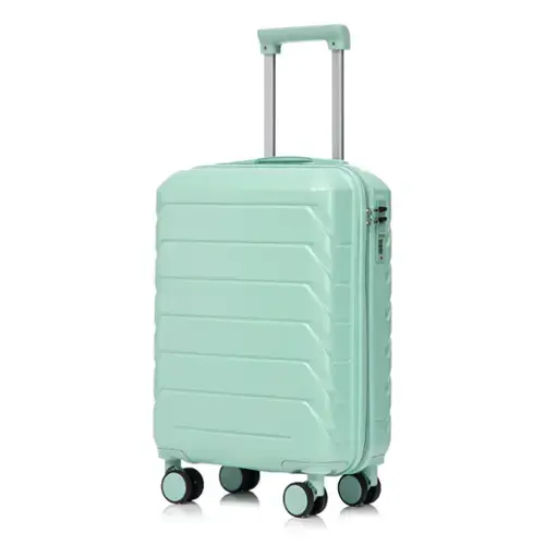 Front. Z-Edge - 20" Hardside Checked Luggage, Suitcase with Spinner Wheels, Scratch-Resistant Hardshell Suitcase with Combination Lock - Mint Green.
