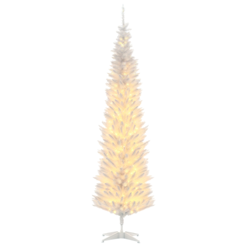 Homcom - Pencil Christmas Tree - White-Front_Standard 