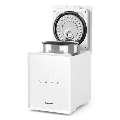 Livatro - Stainless Steel Warm Mist Humidifier, 3L Easy-Clean Steam Humidifier with Sleep Mode & Auto Shut-Off - White-Front_Standard 