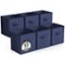 Sorbus - Fabric Storage Cubes, 8 Foldable Storage Bins for Organizing Pantry, Cubbies, Toy Box, Clothes Storage - Navy Blue-Front_Standard
