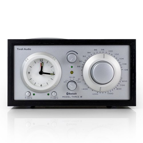 Tivoli Audio - Model Three AM/FM Bluetooth Clock Radio with USB Charging Ports - Black/Silver-Front_Standard 