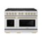ZLINE - Autograph 48" Paramount Double Oven Dual Fuel Range w/ Polished Gold Accents (SDRZ-48-G) - Stainless Steel-Front_Standard