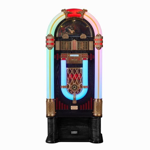 Arkrocket - x Elvis Presley SATURN V Full Size Bluetooth Vinyl Record Jukebox with Stand - Black-Front_Standard 