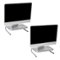 Mind Reader - Monitor Stand, Ventilated Laptop Riser, Desktop Organizer, Metal, 14.5"L x 11.25"W x 4.25"H, Set of 2 - Silver-Front_Standard