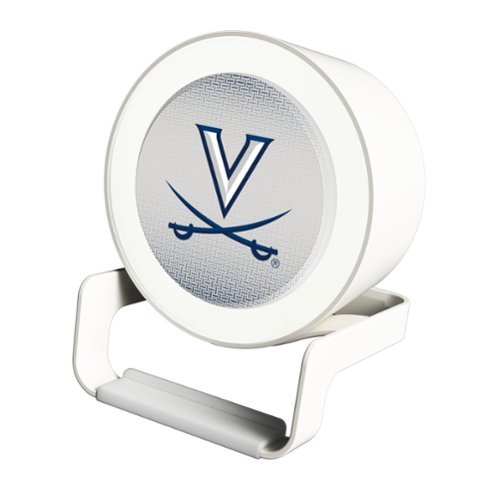 Keyscaper - Virginia Cavaliers Linen Print Nightlight Charger & Bluetooth Speaker - White-Front_Standard 
