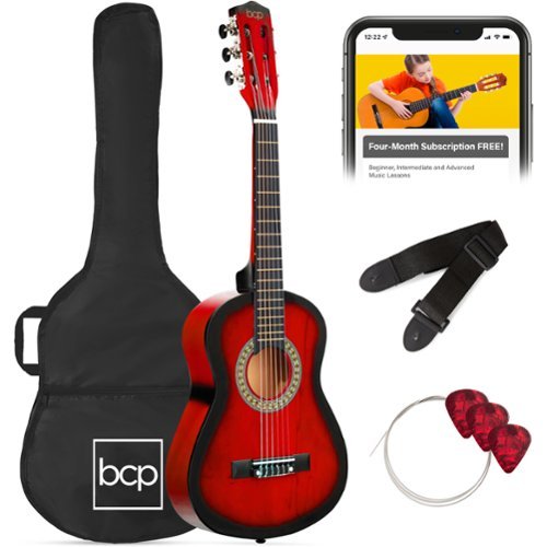 Best Choice Products - 30in Kids Acoustic Guitar Beginner Starter Kit w/ Strap, Case, Strings - Redburst-Front_Standard 