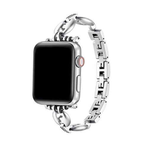 Posh Tech - Poppy Stainless Steel Link Band for Apple Watch - Silver-Front_Standard 