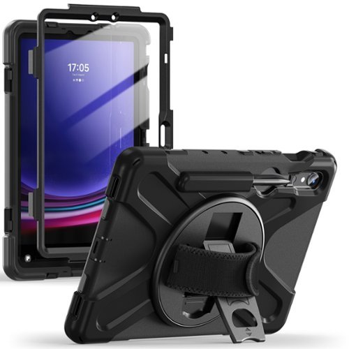 SaharaCase Raider-X Series Hand Strap Case for Samsung Galaxy Tab S10 FE, Tab S8, Tab S9, and Tab S9 FE - Black GLOBAL SHIPPING