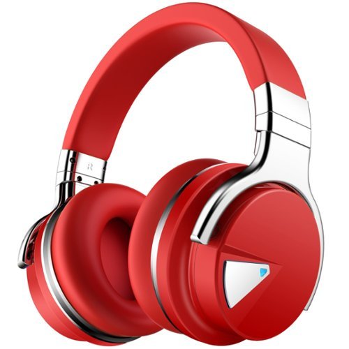 MOVSSOU - E7 Bluetooth Wireless Active Noise Cancelling Headphones - Red-Front_Standard 
