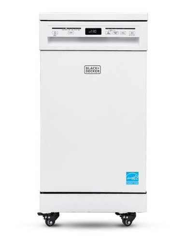 Black+Decker - 18” Portable Dishwasher - White-Front_Standard 
