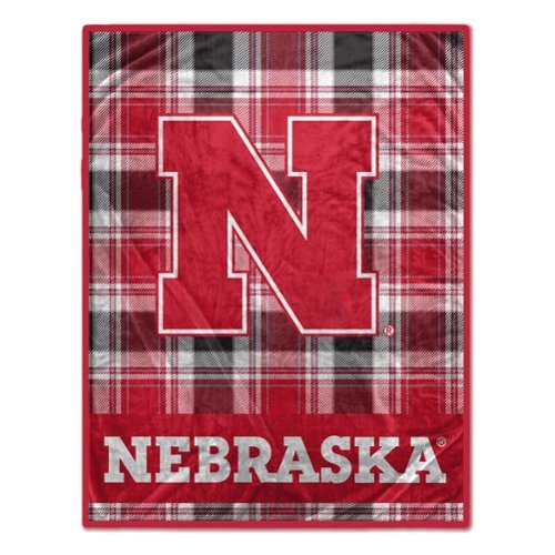Pegasus - Nebraska Huskers 66" x 95" Oversized Plaid FAN-mily Ultra Cozy Blanket - Multicolor-Front_Standard 