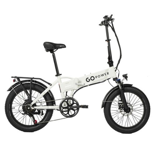 GoPowerBike - GoExpress V2 Folding Electric Bike 20mph Max Speed & 750W Motor | UL2849 Certified - White-Front_Standard 