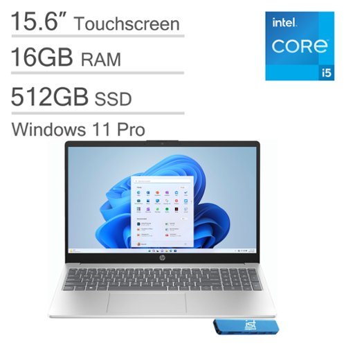 HP - 15 15.6" FHD Touchscreen Laptop - Intel Core i5 with 16GB Memory - 512GB SSD - Windows 11 Pro - Silver-Front_Standard 