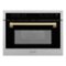 ZLINE - Autograph Edition 24" 1.6 cu ft. Built-in Convection Microwave Oven and Champagne Bronze Accents - Stainless Steel-Front_Standard