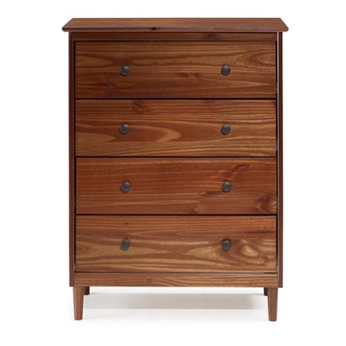 Walker Edison - Modern 4 Drawer Dresser - Walnut-Front_Standard 