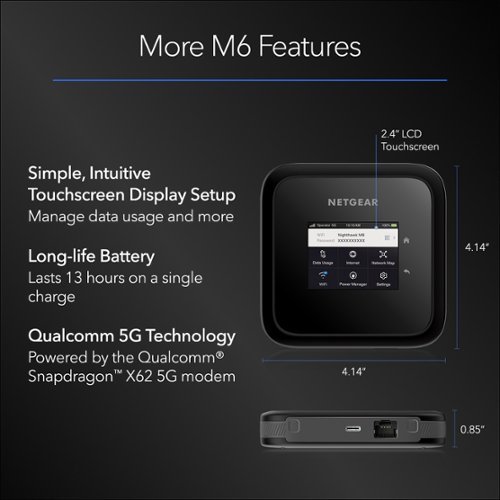 NETGEAR Nighthawk M6 5G WiFi 6 Hotspot - Black (Unlocked) BUY ONLINE