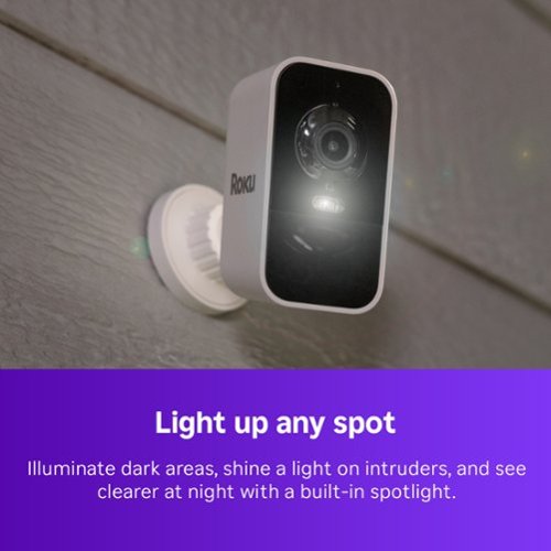 Roku Battery Camera for Easy Home Monitoring – 1080p HD, Rechargeable, Weather-Resistant, Spotlight, Wi-Fi 6 - White BUY ONLINE