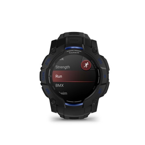 Garmin Instinct 3 AMOLED GPS Smartwatch 50 mm Fiber-reinforced Polymer - Black with black/bolt blue silicone band - (2025) HOW TO BUY