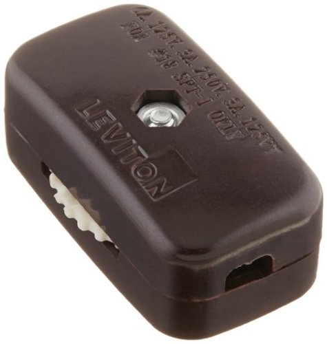 Leviton - Feed-Through Lamp Cord Switch 423-3K - Brown-Front_Standard 