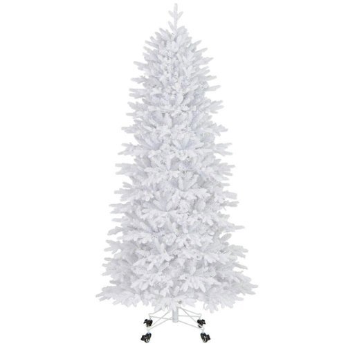 Resenkos - 7-Ft Artificial Christmas Tree - 1880 PE PVC Branch Tips - White-Front_Standard 