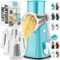 Zulay Kitchen - Rotary Cheese Grater 5 Blade Cheese Shredder with Reinforced Suction & 5 Interchangeable Drums - White and Black-Front_Standard